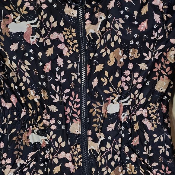 H&M Windbreaker Girls 6 Unicorn Forest Kawaii Fairycore Festival Gathered Waist - Picture 4 of 6